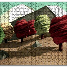 Cakapuzzle Poligonal Ağaçlar ve Dağlar Mdf 1000 Parça Puzzle