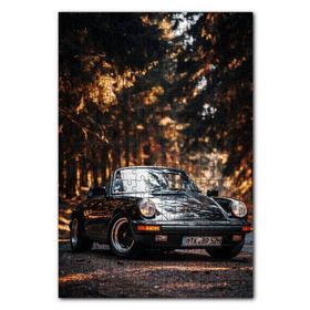 Cakapuzzle Porsche 911 Cabrio ve Orman Yolu Mdf 1000 Parça Puzzle
