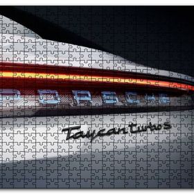 Cakapuzzle Porsche Taycan Turbo Beyaz Arka Yakın Plan Mdf 120 Parça Puzzle