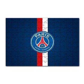 Cakapuzzle PSG Logosu Mavi Zemin Kırmızı Beyaz Kuşaklı 120 Parça Ahşap Puzzle