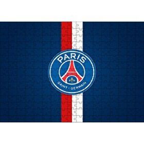 Cakapuzzle PSG Logosu Mavi Zemin Kırmızı Beyaz Kuşaklı 120 Parça Ahşap Puzzle