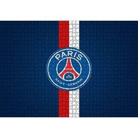 Cakapuzzle PSG Logosu Mavi Zemin Kırmızı Beyaz Kuşaklı 120 Parça Ahşap Puzzle