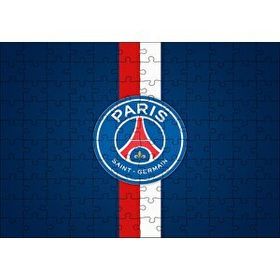 Cakapuzzle Psg Logosu Mavi Zemin Kırmızı Beyaz Kuşaklı Mdf 120 Parça Puzzle