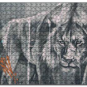 Cakapuzzle Pusudaki Aslan Duvar Boyama Mdf 1000 Parça Puzzle