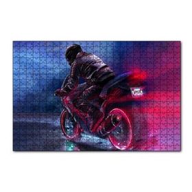 Cakapuzzle Racing Motorsiklet İllüstrasyon 120 Parça Ahşap Puzzle