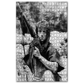 Cakapuzzle Rambo İlk Kan M 16 Siyah Beyaz Ahşap 1000 Parça Puzzle