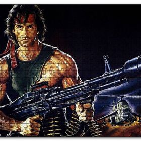 Cakapuzzle Rambo Sylvester Stallone Roketatar Arkaplan Mdf 500 Parça Puzzle