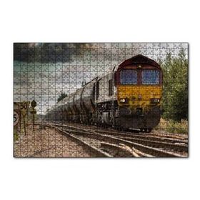 Cakapuzzle Raylar Tren ve Bulutlu Gökler 120 Parça Ahşap Puzzle