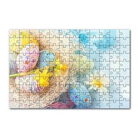 Cakapuzzle Rengarenk Boyalı Süslü Sürpriz Yumurtalar 120 Parça Ahşap Puzzle