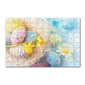 Cakapuzzle Rengarenk Boyalı Süslü Sürpriz Yumurtalar 120 Parça Ahşap Puzzle