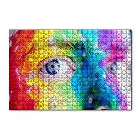 Cakapuzzle Rengarenk Boyalı Yüz ve Mavi Gözler 120 Parça Ahşap Puzzle