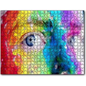 Cakapuzzle Rengarenk Boyalı Yüz ve Mavi Gözler 255 Parça Puzzle