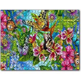 Cakapuzzle Rengarenk Çiçekler Üzerinde Rengarenk Kelebekler 120 Parça Puzzle