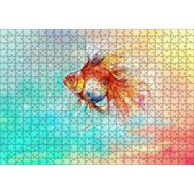 Cakapuzzle Rengarenk Sularda Yüzen Japon Balığı 120 Parça Ahşap Puzzle