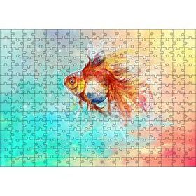 Cakapuzzle Rengarenk Sularda Yüzen Japon Balığı 120 Parça Ahşap Puzzle