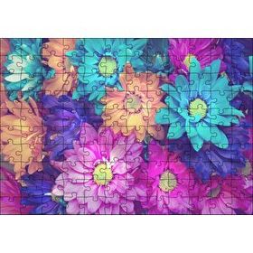 Cakapuzzle Rengarenk Taç Yapraklı Çiçekler Bir Arada 120 Parça Ahşap Puzzle