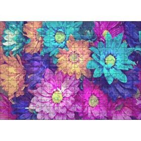 Cakapuzzle Rengarenk Taç Yapraklı Çiçekler Bir Arada 120 Parça Ahşap Puzzle