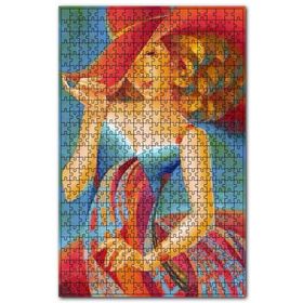 Cakapuzzle Renklerin Dansı Elbiseli ve Şapkalı Kız Ahşap 255 Parça Puzzle