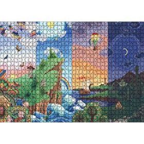 Cakapuzzle Renkli Ada Soyut Resim Sanat Eseri Gökkuşakları Ay 1000 Parça Puzzle