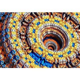 Cakapuzzle Renkli Daireler Bloklar Sarmal Kompleks 120 Parça Ahşap Puzzle