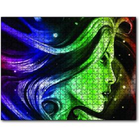 Cakapuzzle Renkli Dijital Sanat Kadın Portre 500 Parça Puzzle