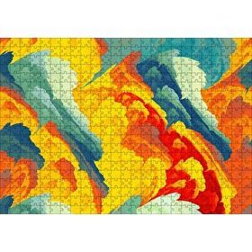 Cakapuzzle Renkli Fırça Darbeleri Kompozisyon 120 Parça Ahşap Puzzle