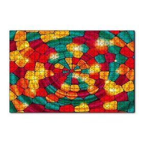 Cakapuzzle Renkli Geometrik Şekiller Vitray 120 Parça Ahşap Puzzle