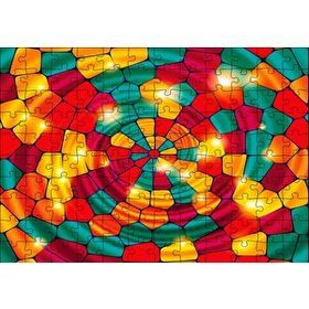 Cakapuzzle Renkli Geometrik Şekiller Vitray 120 Parça Ahşap Puzzle