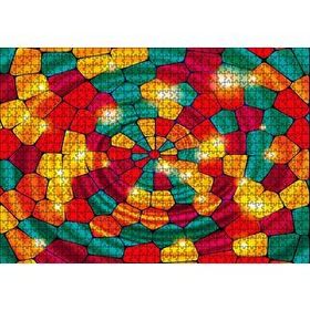 Cakapuzzle Renkli Geometrik Şekiller Vitray 120 Parça Ahşap Puzzle