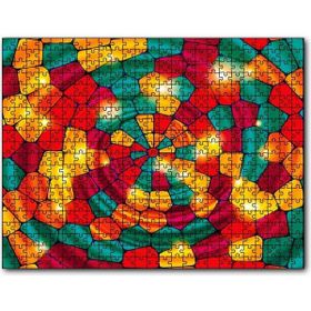 Cakapuzzle Renkli Geometrik Şekiller Vitray Mdf 120 Parça Puzzle