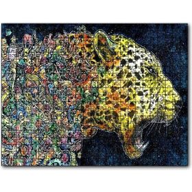 Cakapuzzle Renkli Karışık Objelerden Oluşan Leopar Mdf 120 Parça Puzzle