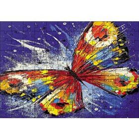 Cakapuzzle Renkli Kelebek Yağlı Boyalı 120 Parça Ahşap Puzzle