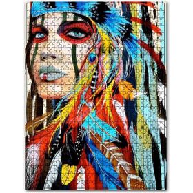 Cakapuzzle Renkli Kızılderili Kız Tarz Görseli 120 Parça Puzzle