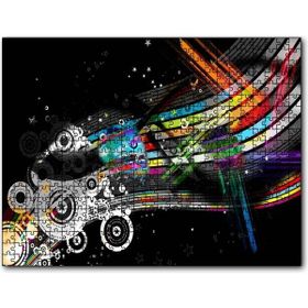 Cakapuzzle Renkli Şeritler Daireler ve Yıldızlar 255 Parça Puzzle