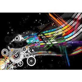Cakapuzzle Renkli Şeritler Daireler ve Yıldızlar 255 Parça Puzzle