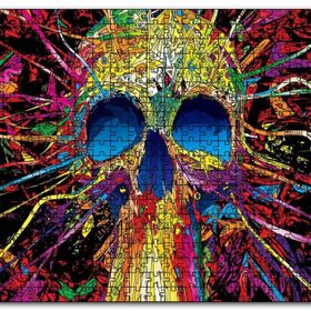 Cakapuzzle Renkli Şeritlerden Kurukafa Mdf 500 Parça Puzzle