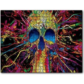 Cakapuzzle Renkli Şeritlerden Kurukafa Mdf 500 Parça Puzzle
