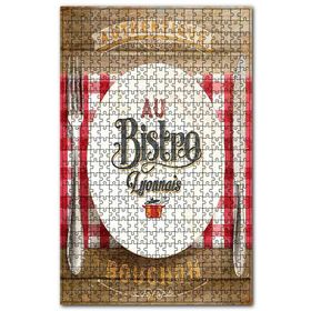 Cakapuzzle Restorantta Yemek Zamanı Baskılı Görsel Ahşap 255 Parça Puzzle