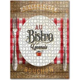 Cakapuzzle Restorantta Yemek Zamanı Baskılı Görsel Ahşap 255 Parça Puzzle