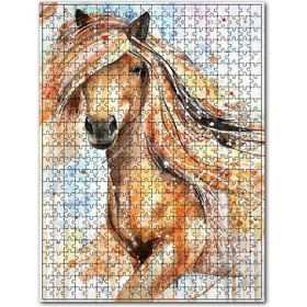 Cakapuzzle Retro Kahve Rengi At Tarz Görsel 255 Parça Puzzle