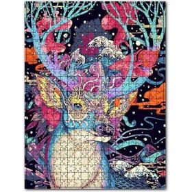 Cakapuzzle Retro Renkli Geyik Şekilli Görsel 1000 Parça Puzzle