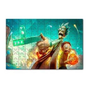 Cakapuzzle Rick ve Morty Dragon Ball 120 Parça Ahşap Puzzle
