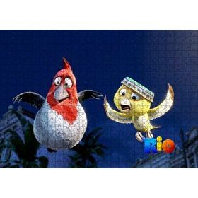 Cakapuzzle Rio Macerası Sarı ve Kırmızı Beyaz Kuşlar 120 Parça Ahşap Puzzle