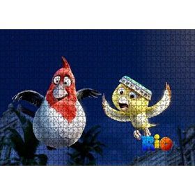 Cakapuzzle Rio Macerası Sarı ve Kırmızı Beyaz Kuşlar 120 Parça Ahşap Puzzle