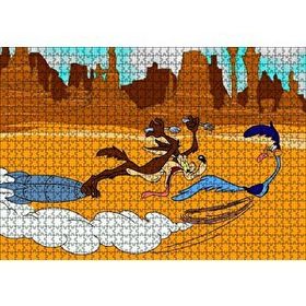 Cakapuzzle Road Runner ve Coyote 120 Parça Ahşap Puzzle