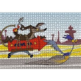 Cakapuzzle Road Runner ve Coyote Roket 120 Parça Ahşap Puzzle
