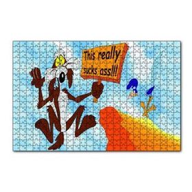 Cakapuzzle Road Runner ve Coyote Uçurumdan Aşağı 120 Parça Ahşap Puzzle