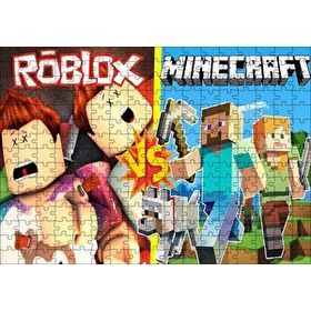 Cakapuzzle Roblox Ve Minecraft Çizgi Film Görseli 120 Parça Ahşap Puzzle