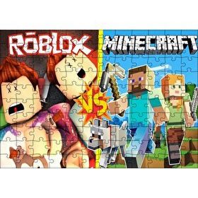 Cakapuzzle Roblox Ve Minecraft Çizgi Film Görseli 120 Parça Ahşap Puzzle