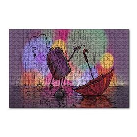 Cakapuzzle Robot Yağmur ve Şemsiye 120 Parça Ahşap Puzzle